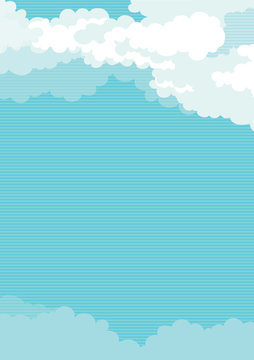 Vector  background of Cloudy sky  at retro style