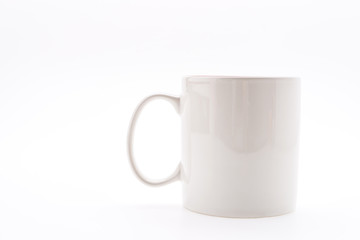 White coffee cup isolated on white