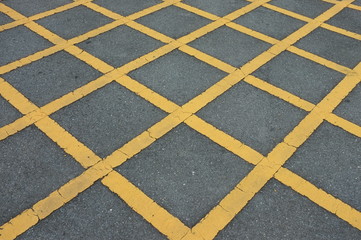 Road asphalt  texture with  lines yellow  pattern  No parking