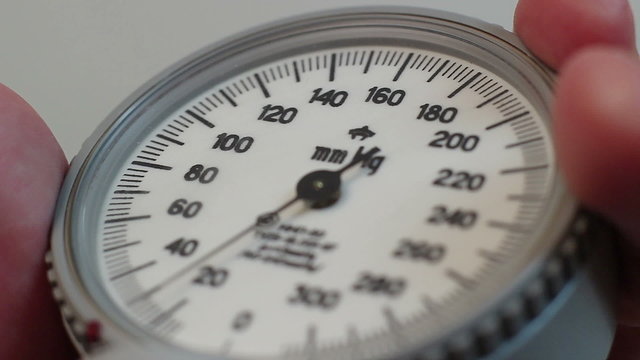 Close-up blood pressure measurement, blood test, healthcare