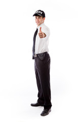 model isolated positive attitude thumbs up