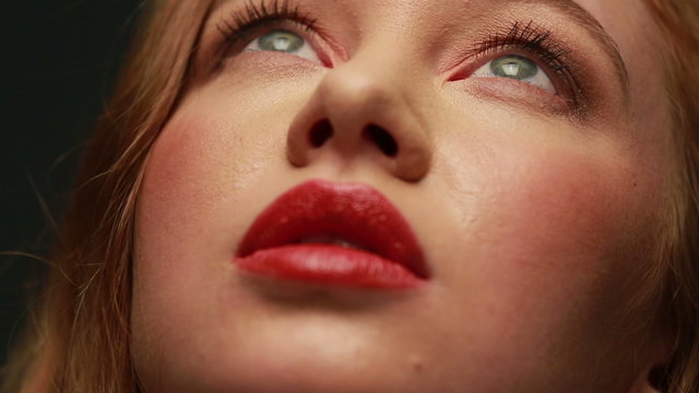 Close up Pretty Face Looking Up