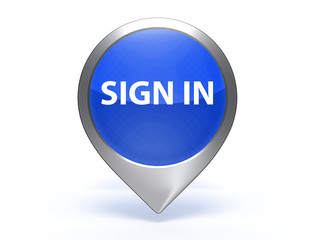 sign in pointer icon on white background