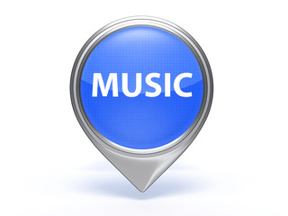 music pointer icon on white background