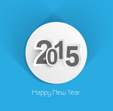 Beautiful creative blue colorful new year 2015 background vector
