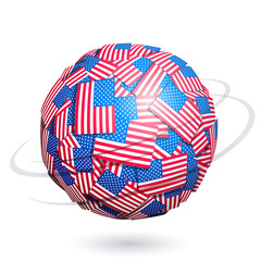 Vector US flags sphere