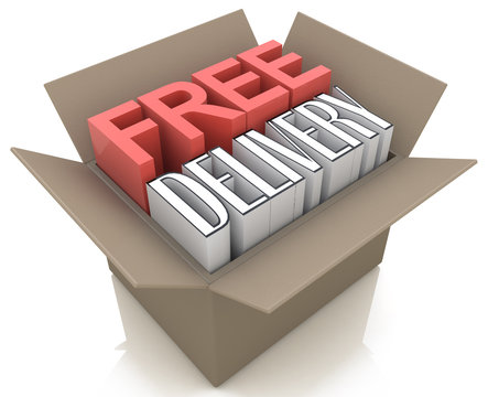 Free delivery package from shipping online internet webshop, car