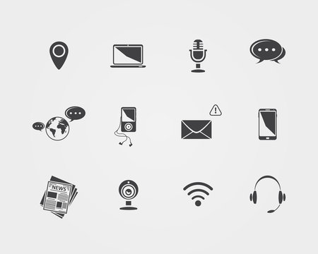Vector Media and communication icons.