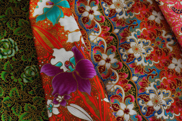 Cultural fabric flower pattern of Thailand.