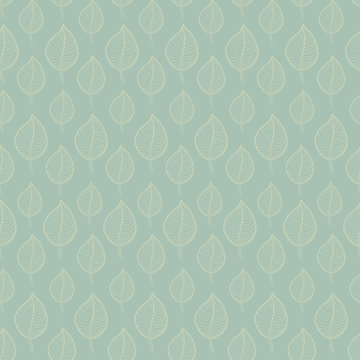 Seamless Autumn pattern on a green background