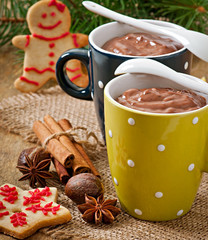 Hot chocolate and Christmas gingerbread