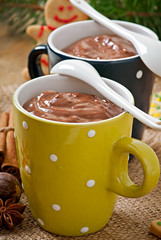 Hot chocolate and Christmas gingerbread