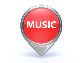 music pointer icon on white background