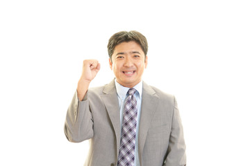 ガッツポーズのビジネスマン