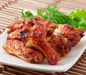 Baked chicken wings in the Asian style