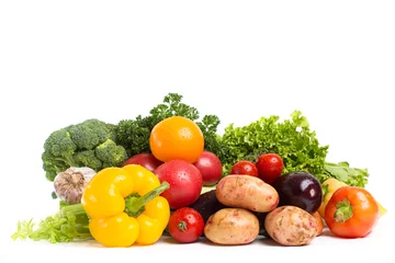 Foto op Plexiglas Groenten groenten geïsoleerd op een witte achtergrond