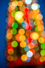 big abstract xmas circular lights bokeh background, closeup