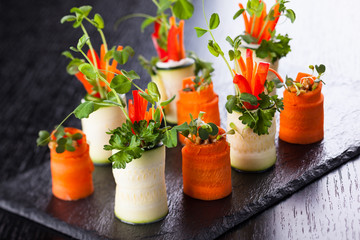 Zucchini and Carrot Roll-Ups