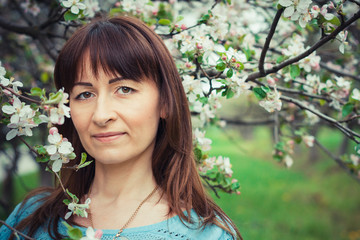 girl in the flowered garden