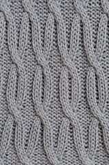 Grey knitting pattern background