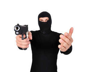 robber with gun