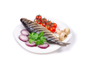 Grilled fish with vegetables