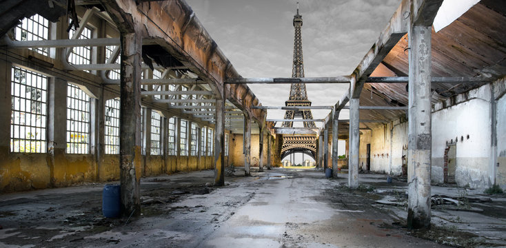 Paesaggio di Parigi post apocalittico