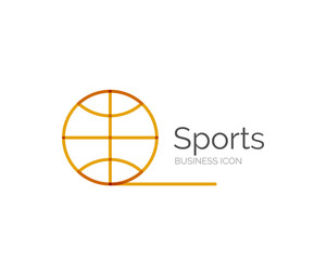 Line minimal design logo ball sports