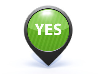 yes pointer icon on white background