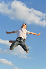 Active boy jumping