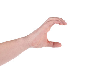 Male hand reaching for something.