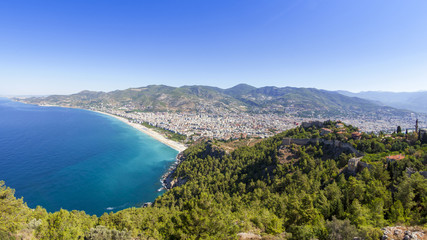 Fototapeta na wymiar Mediterranean Sea - Panorama Alanya, Turkey