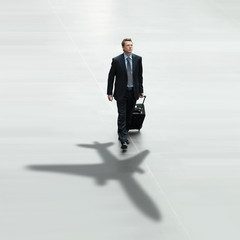 business man travel international airport concept