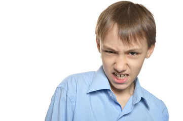 Portrait of angry little boy