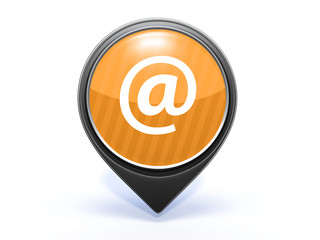 Email pointer icon on white background