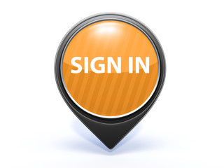 sign in pointer icon on white background