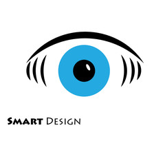 Obraz premium blue eye spy vector logo icon on white