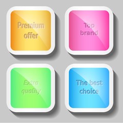 Cute vector labels with ahine and shadow