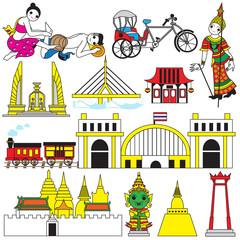 Thai icons and symbols illustration