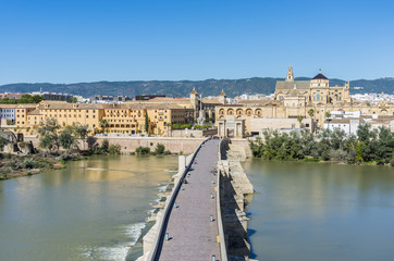 Fototapeta na wymiar Roman bridge in Cordoba, Andalusia, southern Spain.