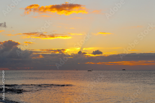 Coucher De Soleil Anse Aux Anglais île Rodrigues Photo