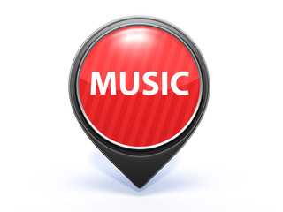 music pointer icon on white background