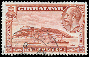 Stamp printed in UK shows image of the George V