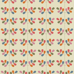 Floral seamless pattern with leaves. Vector