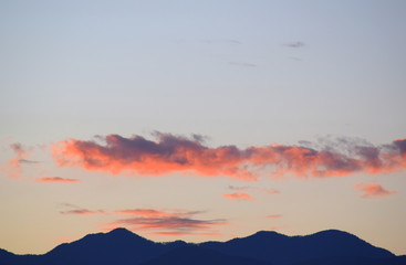 夕焼けの北アルプス