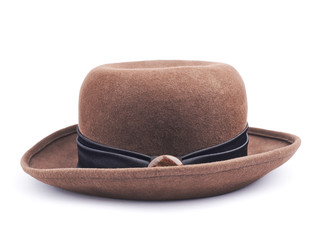 Brown female hat isolated
