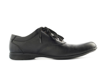 Classic black leather shoe isolated