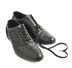 Classic black leather shoes isolated