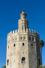 Fototapeta na wymiar Gold Tower in Seville, southern Spain.