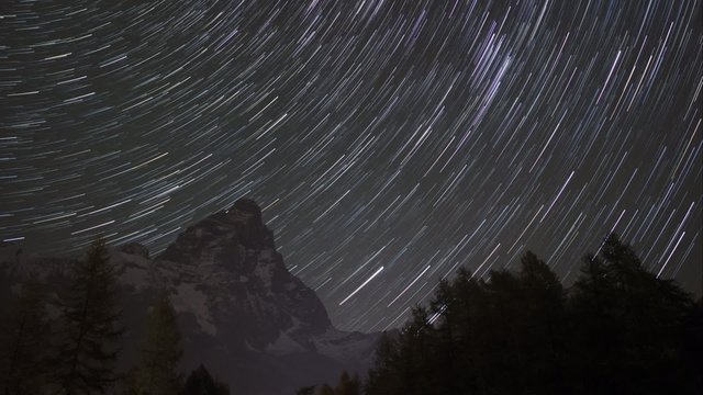 Star trails over Matterhorn